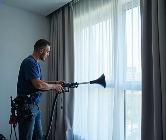 Professional commercial curtain cleaning process equipment Matty Curtain Cleaning caroline-springs-vic