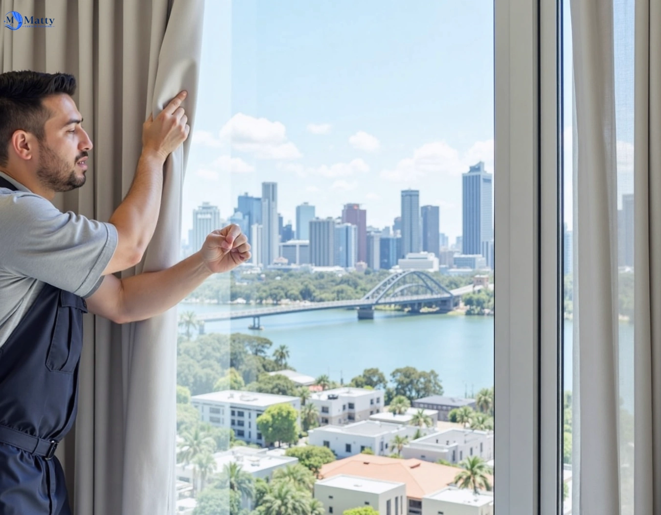 Professional curtain steam cleaning service caroline-springs-vic QLD by Matty Curtain Cleaning